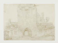 O+ 054
<br/>
De stadszijde van de West- of Utrechtse Poort te Rhenen
<br/>
<em>Rembrandt (1606-1669)</em>
